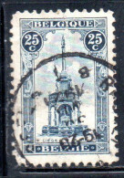 BELGIQUE BELGIE BELGIO BELGIUM 1919 PERRON OF LIEGE FOUNTAIN 25c USED OBLITERE' USATO - 1918 Rode Kruis