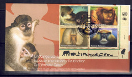 UNO Wien 2007 - Gefährdete Arten (XV) - Primaten, FDC Mit Nr. 485 - 488 Zd. - FDC