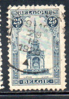 BELGIQUE BELGIE BELGIO BELGIUM 1919 PERRON OF LIEGE FOUNTAIN 25c USED OBLITERE' USATO - 1918 Rode Kruis