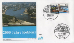 Germany Deutschland 1992 FDC 2000 Jahre Koblenz, Canceled In Berlin - 1991-2000