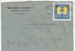 GOOD POLAND Postal Cover To FINLAND 1969  - Good Stamped: Butterfly - Storia Postale