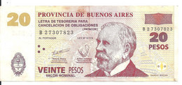 ARGENTINE 20 PESOS Provincia De Buenos Aires 2001 VF+ - Argentinië