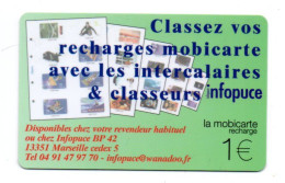 Intercalaires & Classement Infopuce  Recharges Mobicarte  Card  (W 639) - Kaarten Voor De Telefooncel (herlaadbaar)