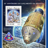  SÃO TOMÉ AND PRÍNCIPE 2018 MNH  Apollo 8 . Michel Code:  7787 / Bl.1405. Yvert&Tellier Code: 1152 - Sao Tome Et Principe