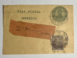 Argentina Cover Faja Postal A Suiza. - Brieven En Documenten