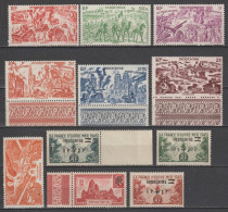 INDOCHINE - 1945/1946 - ANNEES COMPLETES AVEC POSTE AERIENNE YVERT N° 296/299 + A39/45 ** MNH - COTE = 21.5 EUR - Ongebruikt