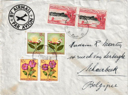 1953 BUKAVU BELGIAN CONGO / CONGO BELGE LETTER WITH COB 291-A+313+320 STAMPS TO BELGIUM (Brussels) - Covers & Documents