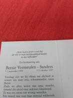 Doodsprentje Betsie Vermeulen - Sanders / 1/9/1906 - 13/10/1997 - Religion & Esotérisme