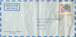 GOOD USSR ( INDONESIAN EMBASSY ) Postal Cover To FINLAND 1969 - Good Stamped : International Tchaikovsky Competition - Storia Postale