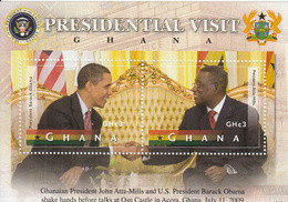 2012 Ghana   Obama USA President Visit Souvenir Sheet MNH - Ghana (1957-...)