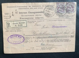 20287 - Recommandé Recouvrement Luzern Mandate  18.04.1906  Pour Winterthur - Brieven En Documenten