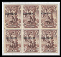 1911 MNH**  BLOCK OF 6 Portugal AZORES Açores 4º Centenário Caminho P/ India OVP "Republica"  Erro Variedade AF#139 - Nuevos