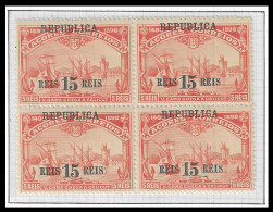 1911 MNH** BLOCK OF 4 Portugal AZORES Açores 4º Centenário Caminho P/ India OVP "Republica"  AFINSA# 136 - Nuevos