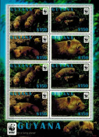MDW-BK20-363 MINT MNH ¤ GUYANA 2011 2x4w SHEET ¤ WWF - BUSH DOGS - Otros & Sin Clasificación