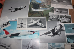 Lot De 380g D'anciennes Coupures De Presse Et Photos De L'avion Américain Chance Vought F8U-1 Et 2 Crusader - Aviation