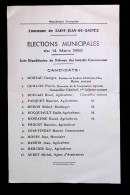 Liste Républicaine Défense Intérêts Communaux , élections Municipales, 1965,  Saint Jean De Sauves, Frais Fr 1.75 E - Unclassified