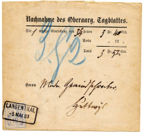 SUISSE - SBK 56  12C BLEU SUR BANDE, 1883 - Briefe U. Dokumente