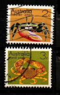 AUSTRALIA - 1973 - 2-3 Cent - Granchi Crabs  - 2 Used Stamps        MyRef:HB - Oblitérés