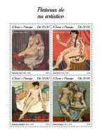 SÃO TOMÉ AND PRÍNCIPE 2018 MNH  Nude Paintings  Michel Code: 7968-7971. Yvert&Tellier Code: 6273-6276 - Sao Tome Et Principe