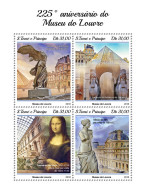 SÃO TOMÉ AND PRÍNCIPE 2018 MNH  Louvre Museum  Michel Code: 7938-7941. Yvert&Tellier Code: 6357-6360 - Sao Tome Et Principe