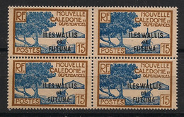 WALLIS ET FUTUNA - 1930-38 - N°YT. 48 - Paletuviers 15c - Bloc De 4 - Neuf Luxe ** / MNH / Postfrisch - Neufs