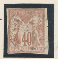 GUYANE - COLONIES GÉNÉRALES  N°27 TYPE SAGE 40c ROUGE ORANGE B  - Obl CàD GUYANE /* (CAYENNE )* 3 JUIL ? - Gebraucht