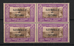 WALLIS ET FUTUNA - 1930-38 - N°YT. 54 - Case De Chef 50c - Bloc De 4 - Neuf Luxe ** / MNH / Postfrisch - Neufs