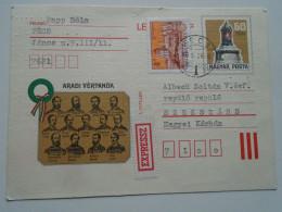 D201181 Hungary  Express Uprated Postal Stationery - Aradi Vértanúk - 1980 Pécs  Cameras Zenit Yashica Content - Entiers Postaux