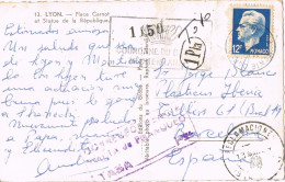 54095. Postal MONTECARLO (Monaco)  1954 A Barcelona, TAXE, Tasada. Fechador Reclamaciones BARCELONA - Briefe U. Dokumente