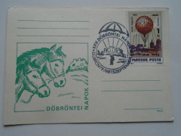 D201182  Hungary  Postcard Levelezőlap - Döbröntei Napok  1987  Parachuting Parachute  Balloon Horses - Hojas Completas