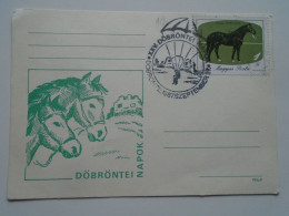 D201183  Hungary  Postcard Levelezőlap - Döbröntei Napok  1987  Parachuting Parachute    Horses - Postmark Collection