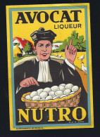 Ancienne étiquette  Liqueur Avocat Maison Nutro Liqueur Aux Oeufs - Alcohols & Spirits