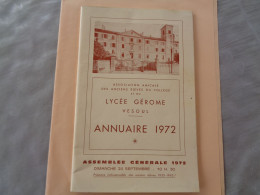 70 - Haute Saone  - Vesoul - Bulletin , Annuaire 1972 - Lycée Gérome  - 2 Scanns - Diplômes & Bulletins Scolaires