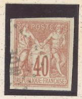 MARTINIQUE  - COLONIES GÉNÉRALES  N°27 TYPE SAGE 40c ROUGE ORANGE TTB  - Obl .LOSANGE M Q E - Used Stamps