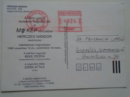 D201184   Hungary  Postcard Levelezőlap - Ema -  Red Meter - Invitation - Herczeg Nándor Painter  - 1998 - Automatenmarken [ATM]