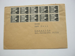 1950 , 2 Pfg.Bauten Im 10er - Block Auf Brief Aus Penzberg - Cartas & Documentos