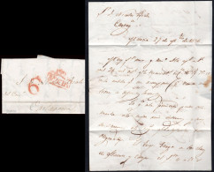 Murcia - Prefilatelia - PE 8R - 1836 - Carta A Cartagena + Porteo "6" - ...-1850 Prefilatelia