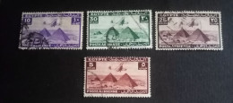 Egypt 1941 , Airmail Complete Set Of The Airplane Over Pyramids Of GIZA, VF - Usados