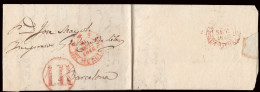 Murcia - Prefilatelia - PE 11R - 1846 - Carta A Barcelona + Porteo "1R" - ...-1850 Prefilatelia