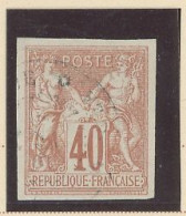 NOUVELLE CALEDONIE - COLONIES GÉNÉRALES  N°27 TYPE SAGE 40c ROUGE ORANGE - Obl CàD  (NLLE CALADON )IE /*(NOUM)EA*  Légèr - Gebruikt