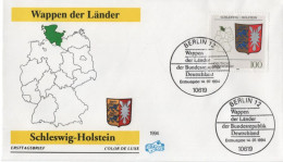 Germany Deutschland 1994 FDC Wappen Der Lander, Schleswig-Holstein, Canceled In Berlin - 1991-2000