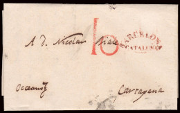 Murcia - Prefilatelia - Cartagena - 1841 - Carta De Barcelona A Cartagena Por Buque "L'Ocean" - ...-1850 Prefilatelia