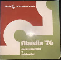 FOLDER "FILATELIA '76 COMMEMORATIVI E CELEBRATIVI" CON ALL'INTERNO VENTI ESEMPLARI NUOVI DI DIVERSE SERIE - Folder