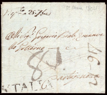 Murcia - Prefilatelia - Cartagena - 1804 - Carta De Italia Con Marca "Ytalia" A Cartagena - ...-1850 Prefilatelia