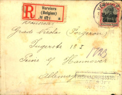 1917, 50 C. Auf 40 Pf. Germania Auf R-Brief Ab VERVIERS - Occupazione 1914 – 18