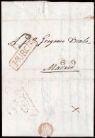 Murcia - Prefilatelia - Lorca PE 3R - 1819 - Carta A Madrid + Porteo "7" - ...-1850 Prefilatelia