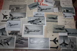 Lot De 37g D'anciennes Coupures De Presse De L'avion Américain Chance Vought F8U-3 Super-Crusader - Aviación