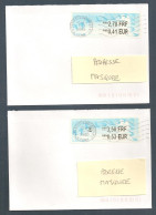 France, Distributeur, 263 (x2), 265, 289, LISA 2, 4 Enveloppes, Oblitéré,TTB - 1990 « Oiseaux De Jubert »