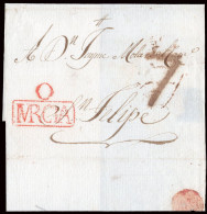 Murcia - Prefilatelia - Orihuela PE 3R - Envuelta A San Felipe + Porteo "7" - ...-1850 Prephilately