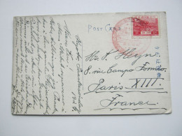 1929 , Karte Mit Luftpost - Sonderstempel Nach Frankreich - Briefe U. Dokumente